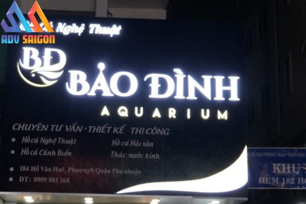 Bảng hiệu cá cảnh Bảo Bình kết hợp chất liệu bền đẹp