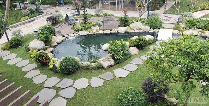 Bể cá cảnh ngoài trời đẹp cho biệt thự