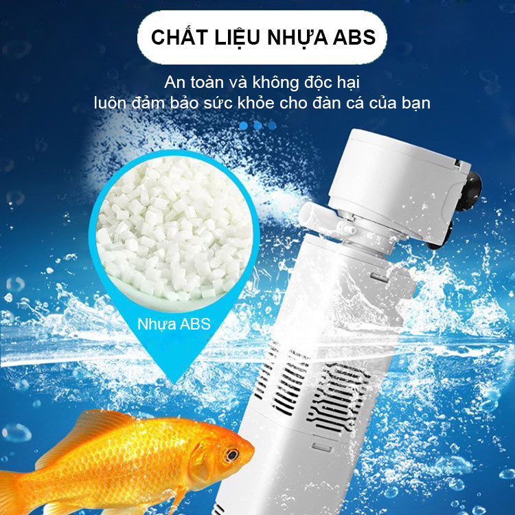 chất liệu nhựa ABS của máy lọc nước hồ cá cảnh