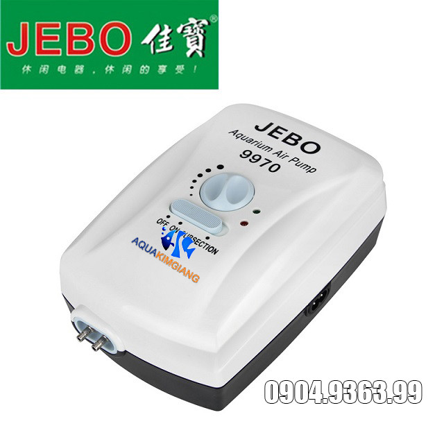Máy sủi oxy tích điện Jebo 9970 dự phòng khi mất điện cho cá