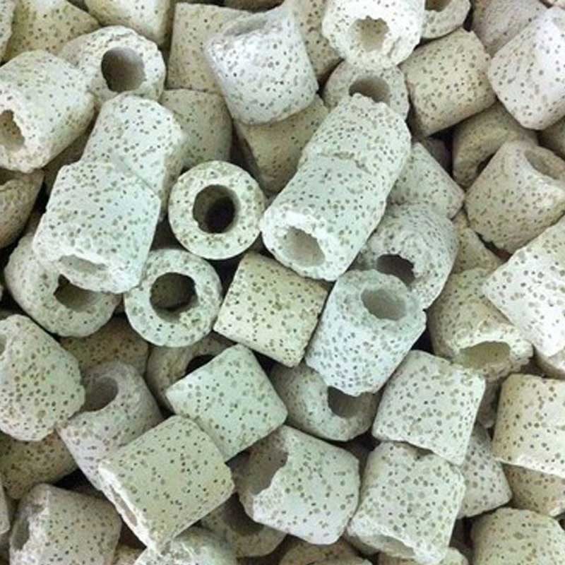 Sứ lọc lỗ hình trụ trắng dùng làm vật liệu lọc sinh học cho bể cá