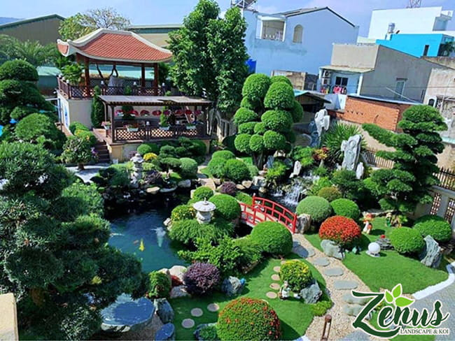 Thiết kế bể cá cảnh ngoài trời đẹp thể hiện phong cách gia chủ