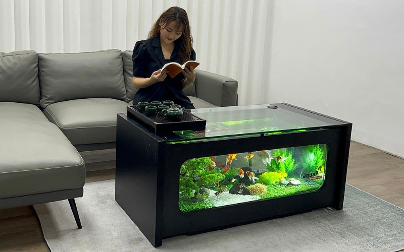Aquatech cung cấp bàn trà hồ cá độc đáo cho không gian sống hiện đại
