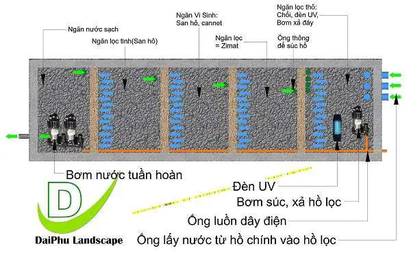 bản vẽ hệ thống lọc hồ cá koi