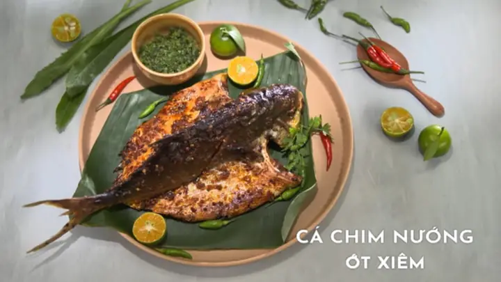 Cá chim nướng ớt xiêm Cá chim nướng ớt xiêm