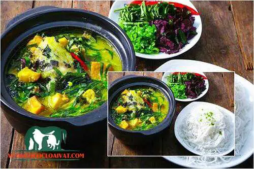 Cá lăng om chuối đậu