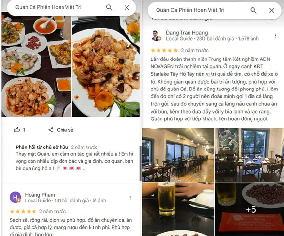 Đánh giá của thực khách về Cá Phiến Hoan Việt Trì Ngoại Giao Đoàn