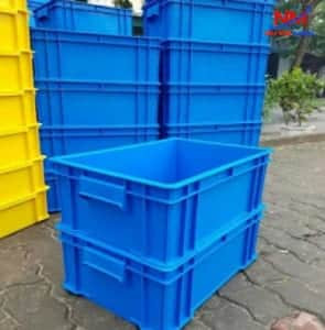Các loại chậu nhựa và khay nhựa đa dạng, phù hợp để nuôi cá bảy màu, được sắp xếp tại một cửa hàng chuyên dụng