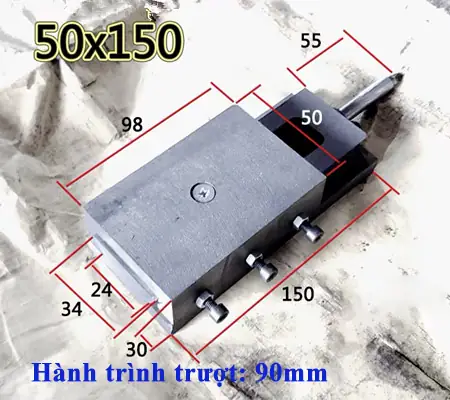 Bàn trượt vít me rãnh mang cá 50x150