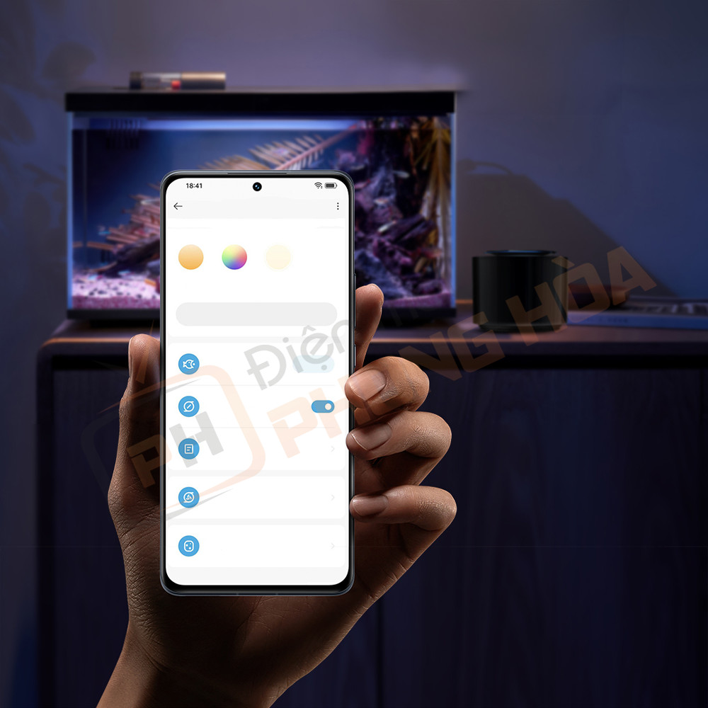Đèn LED RGB đa sắc màu trên bể cá cảnh Xiaomi hỗ trợ thủy sinh