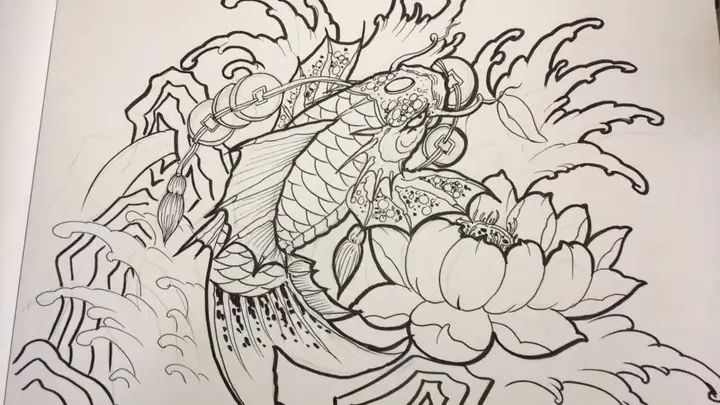 Hình vẽ cá chép đẹp nhất