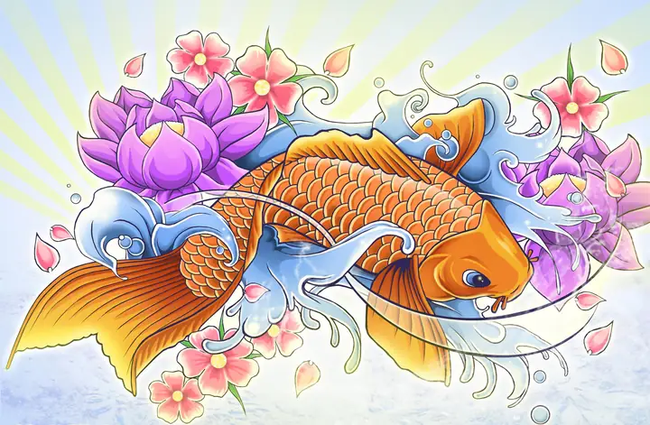 Hình vẽ cá chép đẹp nhất