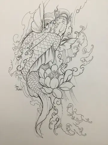 Hình vẽ cá chép đẹp nhất