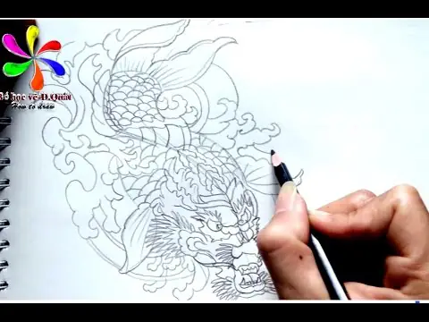 Cách Vẽ **Hình Vẽ Cá Chép Hóa Rồng Đơn Giản** Chi Tiết Nhất