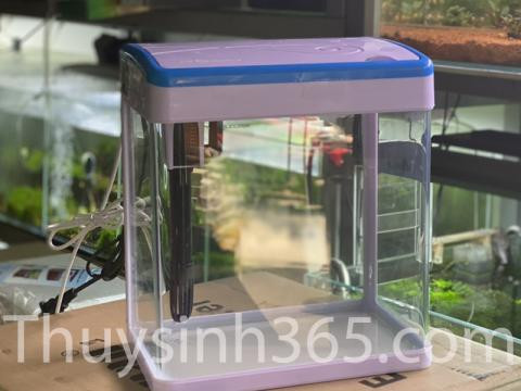 Hồ cá mini để bàn full bộ MJ-M260 với thiết kế hiện đại, phù hợp cho chậu cá cảnh nhỏ trong không gian văn phòng.