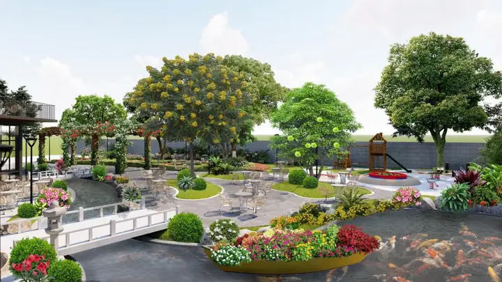 hồ cá sân vườn nhỏ đẹp