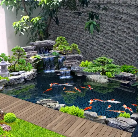 hồ cá sân vườn nhỏ đẹp