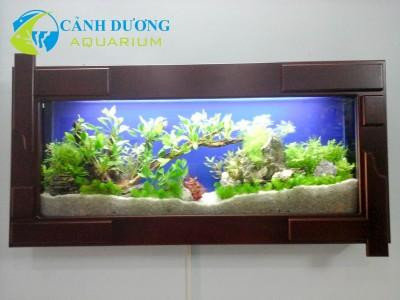 Hồ cá treo tường phong cách hiện đại
