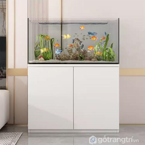 Kệ kê bể cá cảnh vững chắc tạo điểm nhấn cho không gian
