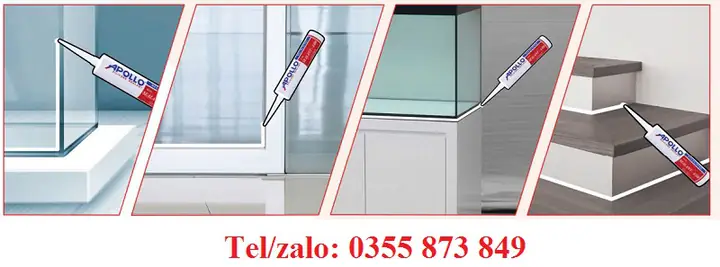 KEO DÁN KÍNH BỂ CÁ BỊ NỨT SILICONE APOLLO