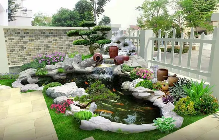 mẫu hồ cá đẹp ngoài trời