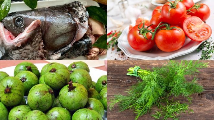 Nguyên liệu tươi ngon để nấu đầu cá canh chua