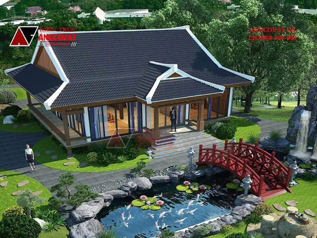 Hướng Dẫn Thiết Kế Nhà Vườn Có Ao Cá: Tạo Không Gian Sống Bình Yên