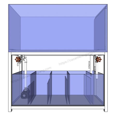 Sơ đồ bản vẽ của bể cá cảnh công nghệ mới