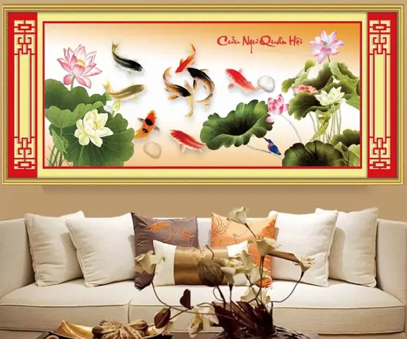 Tranh Cá Chép Hoa Sen Treo Hướng Nào: Hướng Dẫn Phong Thủy Hoàn Chỉnh